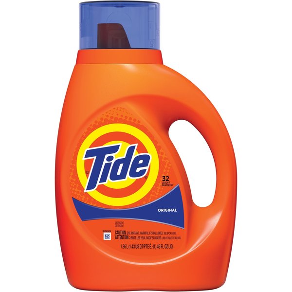 Tide Laundry Detergent, 46 fl oz (1.4 quart) Liquid, Original, Blue, 6 PK PGC40213CT